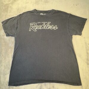 Young and Reckless Los Angeles T-Shirt Black Mens‎ Size L Thrifty Y2K